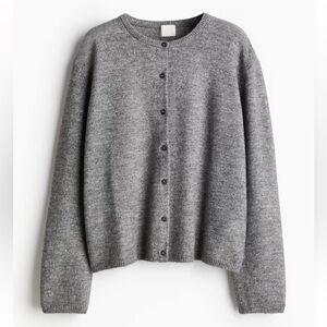 H&M Gray Button-Front Crewneck Cardigan